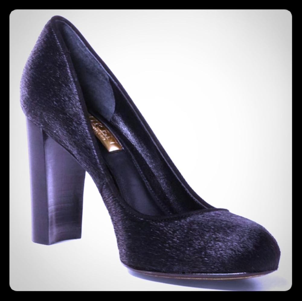 Ralph Lauren Rhian Pump with black calf hair